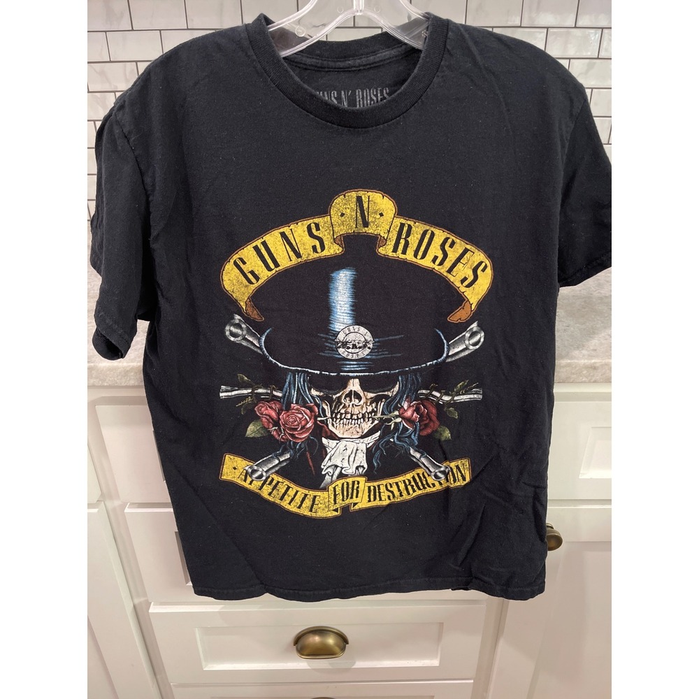 Guns N Roses T-Shirt Women Small Black Appetite for Destruction Graphic Rock Tee